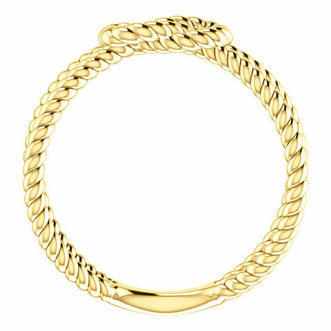 Image of 14kt Yellow Gold Rope Knot Ring Fashion Jewelry Free Shipping Ladies Size 7