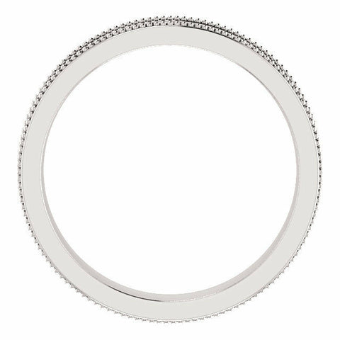 Image of SIZE 5.5 14K White Gold Floral Inspired Wedding Band 3.5mm Wide Solid Gold Ring