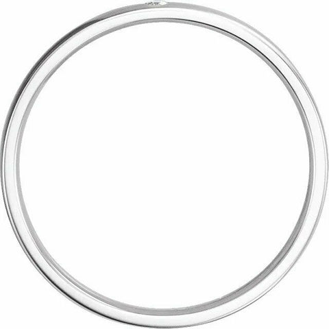 Image of Sizes 5-8.5 Gypsy-Set .02 CT Diamond Wedding Band 14kt White Gold 2.5mm Wide