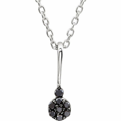 Image of 1/6 cttw Black & White Diamond Heart Necklace Sterling Silver Interchangeable