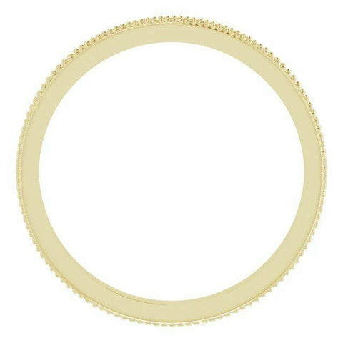 Image of 14kt Yellow Gold Sculptural Relief Style Size 8 Design Wedding Band 2.5mm wide