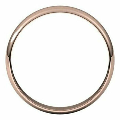 Image of Solid 18kt Rose Gold 4mm Wedding Band Sizes 4-20 Half Round Ultra Light Ring