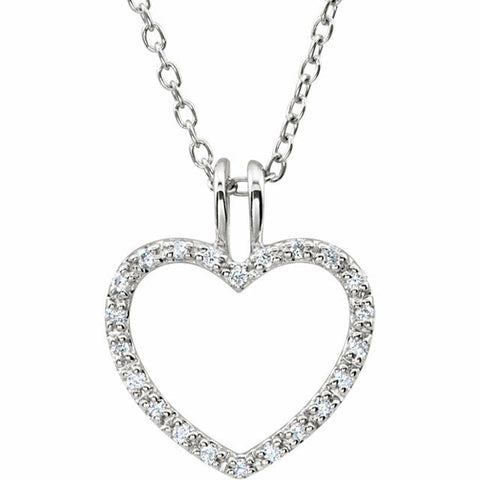 Image of 1/6 cttw Black & White Diamond Heart Necklace Sterling Silver Interchangeable