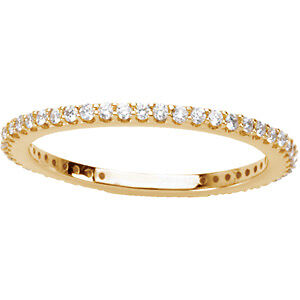 Image of New 14 Yellow Gold DIAMOND Anniversary BAND Sz 6 Ring