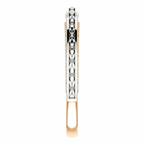 Image of 14K White and Rose Gold .07 CTW Diamond Vintage-Inspired Band Sizes 6 thru 8