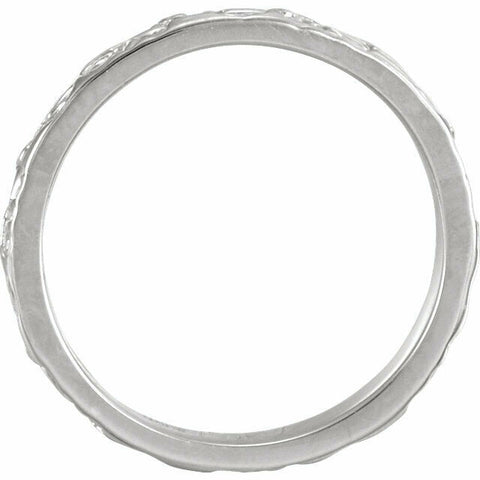 Image of SIZE 4.5 - 14kt White Gold Floral Inspired Wedding Band or Stackable Ring New