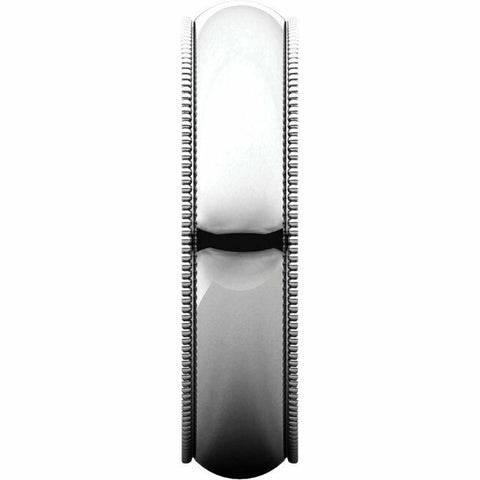 Image of SIZE 7 - Plain 14k White Solid Gold Wedding Band 5.0mm Wide Ring FREE Shipping