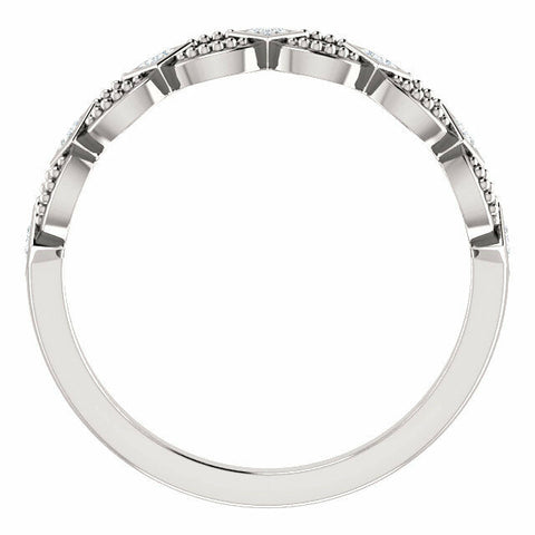 Image of 14k White Gold 1/6 cttw Diamond Stackable Ring Ladies Fashion Sz 7 Free Shipping