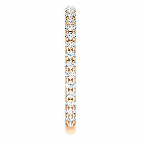 Image of 14K Rose Gold French-Set Anniversary Band 1/2 CTW Diamond Ring Sz 7 Stackable