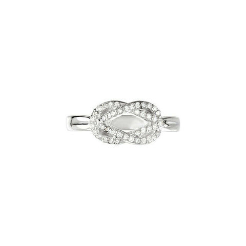 Image of 1/5 ct.tw. Diamond Knot Ring in Sterling Silver Size 7 New Item Free Shipping