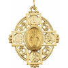 Discover the Elegance and Faith of the 14kt Yellow Gold Miraculous Mary Oval Filigree Medal Religious Pendant
