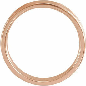 Size 4.5  Concave 10K Rose Gold Comfort Fit Wedding Band Beveled Edge 4mm Wide