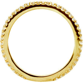 New 14 Yellow Gold DIAMOND Anniversary BAND Sz 6 Ring