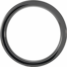 Black Ceramic with KOA Wood Inlay 6 mm Comfort Fit Flat Wedding or Fashion Band