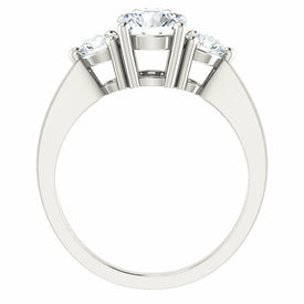 Size 8 Sterling Silver 1.5 cttw Cubic Zirconia Three 3Stone Engagement Ring