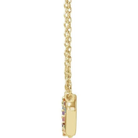 Double Heart Rainbow Necklace 18