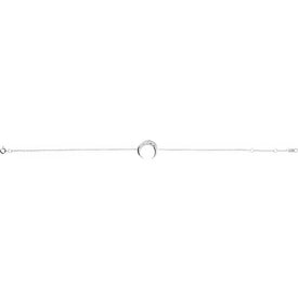 14K White Gold Crescent Moon Adjustable Bracelet From Size 6.5