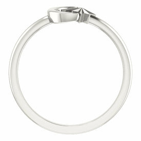 Sterling Silver Crescent Moon and Star Negative Space Ring 49 Plus 1/2 Sizes
