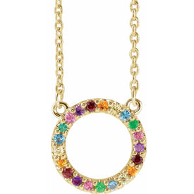 14K Yellow Gold Rainbow Circle 16