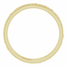 SIZE 6.5  14k Yellow Gold Engraved Wedding Band 3.2mm Wide Scroll Design Ring