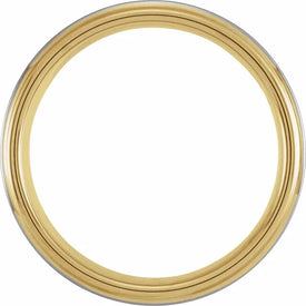 Size 7.5  18K Yellow Gold PVD Tungsten 8 mm Wide Wedding Band Flat Stepped Edge
