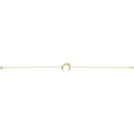 14K Yellow Gold Crescent Moon Adjustable Bracelet From Size 6.5