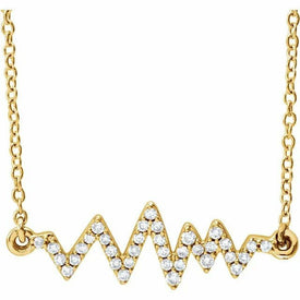 14K Yellow Gold 1/6 CTW Diamond Heartbeat 1618