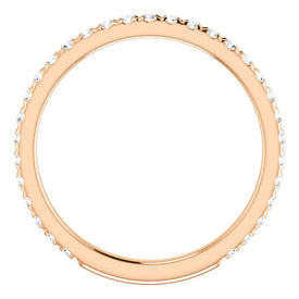 14K Rose Gold FrenchSet Anniversary Band 1/2 CTW Diamond Ring Sz 7 Stackable