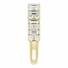 14K Yellow Gold 9/10 CTW Lab Created Diamond Anniversary Band Bridal Ring Size 7