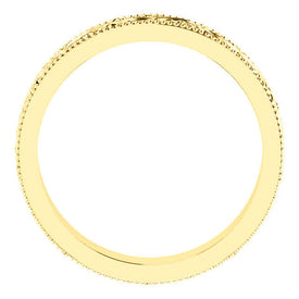 SIZE 5  4mm 14k Yellow Gold SculpturalInspired Milgrain Bridal Wedding Band