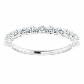 SZ 7  14K White Gold 3/8 CTW Diamond Wedding Band or Anniversary Stackable Ring