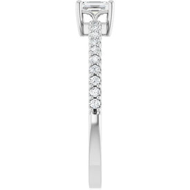 14K White Gold 3/8 CTTW LabCreated Diamond Engagement Ring – Emerald Cut Size 7