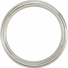 Mens Comfort Fit Cobalt Ridged Wedding Band 6mm Wide Satin Finished Size 713