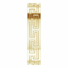 SIZE 5  10k Yellow Gold Greek Key Wedding Band 5mm Wide Standard Fit Ring