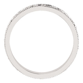 SIZE 8.5  6mm SculpturalInspired 14k White Gold Milgrain Bridal Wedding Band