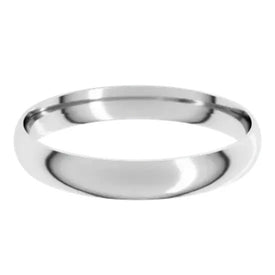 Size 10 Platinum Comfort Fit  Wedding Band Ultra Light Half Round Ring 3mm Wide