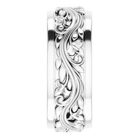 7 mm SIZE 5 Sterling Silver Sculptural Inspired Design Wedding Band / Ring
