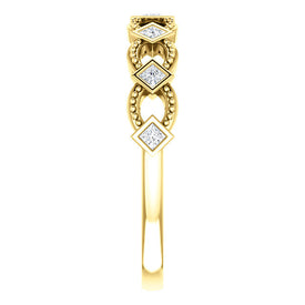 14k Yellow Gold 1/6 ctw Diamond Stackable Ring Ladies Fashion Sz 7 Free Shipping
