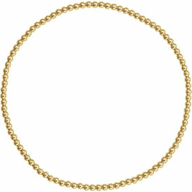 2 mm 14K Yellow Gold Filled Beaded Elastic  Bracelet 6 1/2