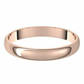 SIZE 8.5 Comfort Fit 3mm 14kt Rose Gold Wedding Band UltraLight Bridal Ring