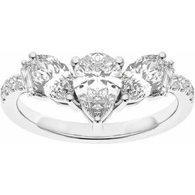 SALE Size 7  14K White Gold 1.5 CTW LabCreated Diamond Contour Engagement Ring
