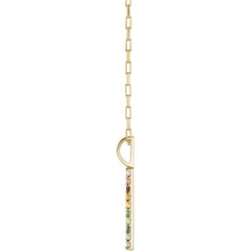 14k Yellow Gold Rainbow Bar 18