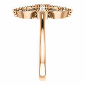 14kt Rose Gold 1/6 CTW Diamond Vintage Style Ring Sizes 68 including 1/4 sizes