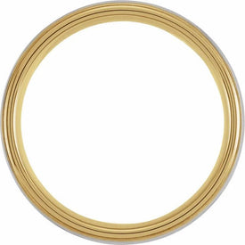 Mens Comfort fit 18K Yellow Gold PVD Tungsten 6 mm Flat Edge Wedding Band