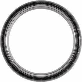Mens Tungsten Wedding Band 8 mm Domed Band with Zebra Wood Inlay Comfort Fit