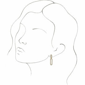 14K White Gold 1/3 CTW Diamond Link Drop Earrings 32.5x6 mm