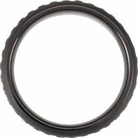 8mm Mens Tungsten Wedding Band Comfort Fit with Black PVD & Faux Black Zircon