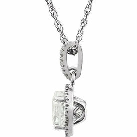 14kt White Gold 1/10 CTW Diamond and LabCreated White Sapphire Necklace 18