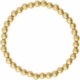 5.0 mm 14K Yellow Gold Filled Beaded Elastic  Bracelet 6 1/2