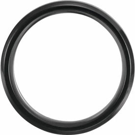 Size 13 Black Titanium and Wood Inlay 8 mm Wide Comfort Fit BeveledEdge Band